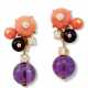 Cartier. AMETHYST, CORAL AND DIAMOND 'DÉLICES DE GOA' EARRINGS, CARTIER - Foto 1