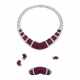 RUBY AND DIAMOND NECKLACE, BANGLE, EARRING AND RING SUITE, MARCONI - фото 1