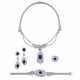 SAPPHIRE AND DIAMOND NECKLACE, BRACELET, EARRING AND RING SUITE WITH GÜBELIN REPORTS, MARCONI - photo 1