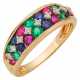 Ring mit multicoloren Edelsteinen und Diamanten - фото 1