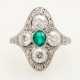 Art-Déco Ring mit Smaragd und Diamanten, - фото 1