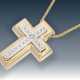 Kette/Anhänger: zierliche Collierkette mit hochwertigem Brillant-Kreuzanhänger - Foto 1