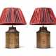 A PAIR OF LATE REGENCY JAPANNED METAL TEA CANISTER TABLE LAMPS - photo 1