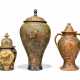 THREE NORTH EUROPEAN POLYCHROME-DECORATED JARS AND COVERS - photo 1