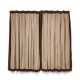 A PAIR OF OATMEAL 'VOLGA' LINEN AND BROWN VELVET-EDGED CURTAINS - photo 1