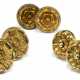 THREE PAIRS OF LACQUERED-BRASS CURTAIN TIE-BACKS - photo 1