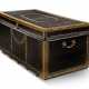 A BRASS-MOUNTED AND STUDDED LEATHER-BOUND LUGGAGE TRUNK - photo 1