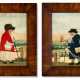 Smart, George. A PAIR OF REGENCY CUT-FELT COLLAGE PICTURES OF THE GOOSE WOMAN AND 'OLD BRIGHT' THE POSTMAN OF FRANT - фото 1