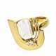 Ring: ausgesprochen schöner vintage Designer Goldschmiedering mit feiner Barockperle und Brillant - фото 1