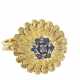 Ring: klassischer, neuwertiger Saphir-Blütenring aus 18K Gold - Foto 1