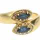 Ring: goldener vintage Saphir/Diamant-Goldschmiedering im Overcross-Design - Foto 1