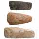 Drei Steinbeile, Jugoslawien und Dänemark, Neolithikum, 5. - 3. Jahrtausend vor Christus - Foto 1