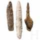 Drei Flintwerkzeuge, norddeutsch, Neolithikum, 4. - 3. Jahrtausend vor Christus - Foto 1