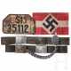 Vier Koppelschlösser, Schützenschnur, HJ-Armbinde, Nummernschild, deutsch, 2. Weltkrieg - photo 1