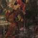 Flämisch - Maria mit dem Kind, dem Hl. Antonius von Padua und einem weiteren Franziskanerheiligen , 17. Jahrhundert - Foto 1