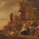 Nicolaes Berchem - Abendliche Ruinenlandschaft mit rastenden Bauern und Vieh - фото 1