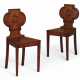 A MATCHED PAIR OF REGENCY MAHOGANY HALL CHAIRS - Foto 1