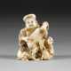 NETSUKE MIT VATER-SOHN-DARSTELLUNG - photo 1