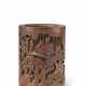 A CARVED BAMBOO BRUSH POT - photo 1