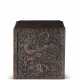 A CARVED SQUARE SOFTWOOD SEAL BOX COVER - фото 1