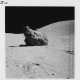 Moonscapes at Shadow Rock; TV pictures; John Young and Charles Duke examining Shadow Rock; Smoky Mountain, station 13, April 16-27, 1972, EVA 3 - Foto 1