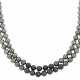 DOUBLE-STRAND GRAY CULTURED PEARL AND DIAMOND NECKLACE - фото 1
