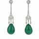 EMERALD AND DIAMOND PENDANT EARRINGS - Foto 1