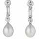 NATURAL PEARL AND DIAMOND EARRINGS - фото 1