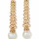 DIAMOND AND CULTURED PEARL EARRINGS - Foto 1