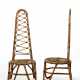Pair of high-backed rattan and rattan chairs - Foto 1
