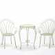 Pair of armchairs and coffee table in white painted iron - фото 1