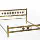 Double bed in brass and beige painted metal - фото 1