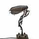 Alessandro Mazzucotelli. Wrought iron table lamp depicting an insect landing on a flower - Foto 1