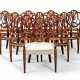 Gillows. A SET OF TEN GEORGE III MAHOGANY, BOXWOOD AND MARQUETRY ARMC... - фото 1