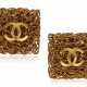 UNSIGNED CHANEL GILT METAL EARRINGS - photo 1