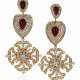 IMPORTANT AND LARGE CHANEL RHINESTONE AND GRIPOIX GLASS PENDANT EARRINGS - photo 1