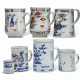 A GROUP OF SEVEN 'CHINESE IMARI' AND BLUE AND WHITE MUGS - фото 1