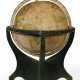 A DIMINUTIVE PAINTED METAL GLOBE IN WOOD STAND - photo 1