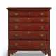 A CHIPPENDALE RED-PAINTED TALL CHEST-OF-DRAWERS - photo 1