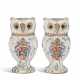 Samson Porcelain Factory. A PAIR OF SAMSON PORCELAIN JARS AND COVERS MODELED AS OWLS - photo 1