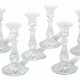 A GROUP OF SIX BACCARAT SPIRAL-MOLDED GLASS CANDLESTICKS - фото 1