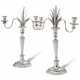 A PAIR OF RUSSIAN SILVER TWO-LIGHT CANDELABRA - photo 1
