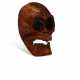 A CARVED WOOD MODEL OF A SKULL - фото 1