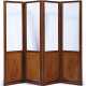 A FRENCH BRASS-INLAID MAHOGANY FOUR-PANEL SCREEN - Foto 1