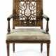 A LATE LOUIS XVI SOLID MAHOGANY FAUTEUIL - photo 1