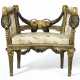 A LATE LOUIS XV GREEN-PAINTED AND PARCEL-GILT WINDOW BENCH - фото 1