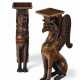 A PAIR OF ITALIAN MAHOGANY FIGURES OF SEATED GRIFFINS - photo 1