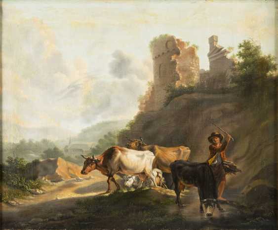 Niederländischer Maler um 1800 Landschaft STIER BULL Rind Rinder painting | eBay
