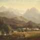 SÜDDEUTSCHER LANDSCHAFTSMALER Tätig 2. Hälfte 19. Jahrhundert Ziegenhirten vor Alpenpanorama - Foto 1