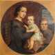MALER des 19./20. Jahrhundert, "Junge Mutter mit zwei Kindern in Historismusinterieur", - фото 1